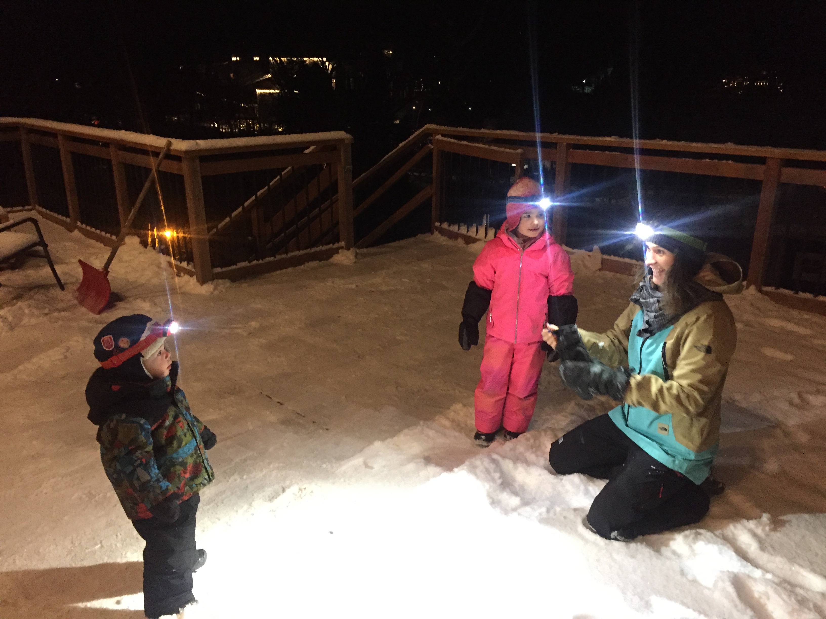 Raquette à la frontale aux Marais du Nord